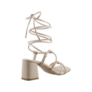 Foto 3 | Sandalia Mujer Mama Lola 5312 Ecru Cordones Casuales Tacon Bajo Ancho Talla 23 A 26 E