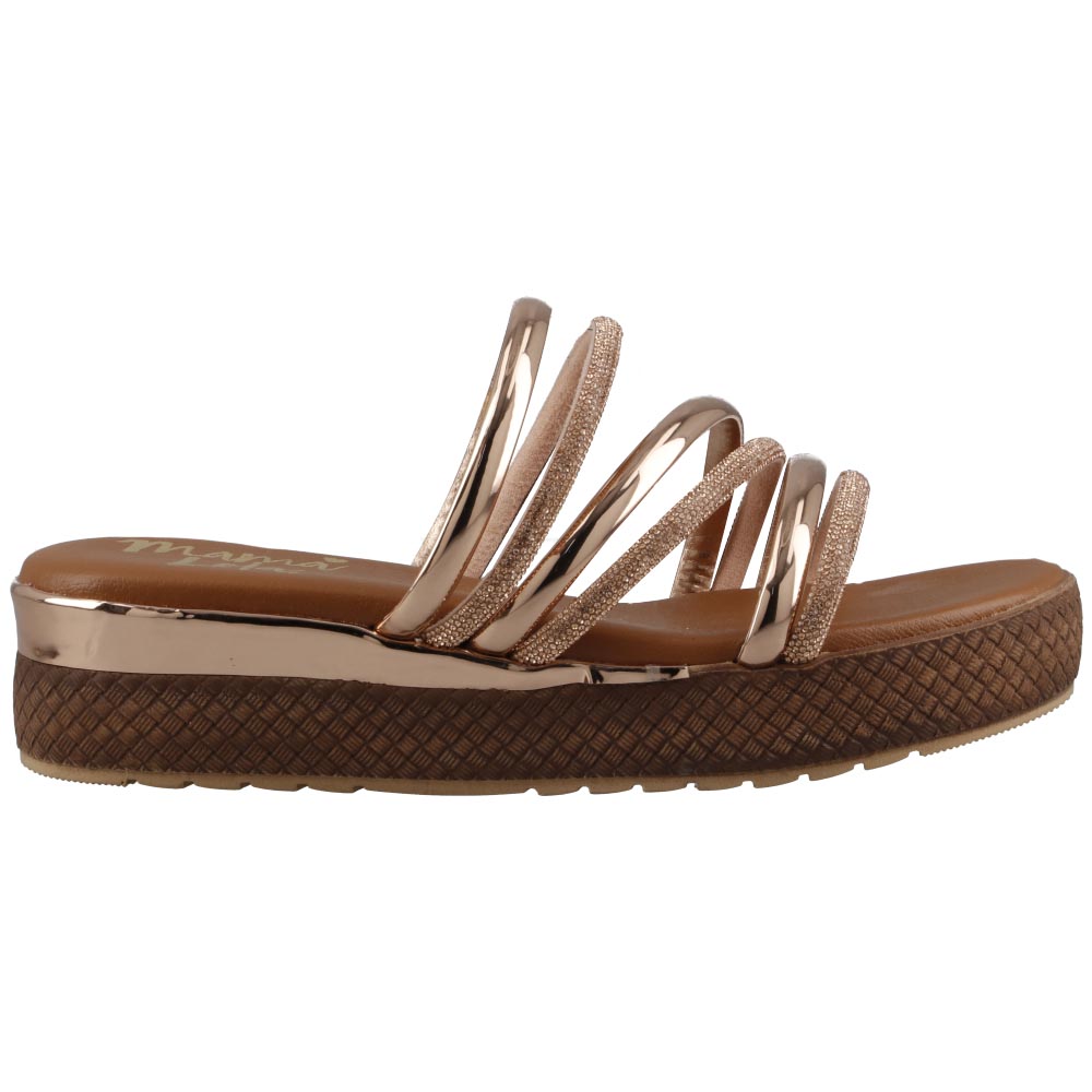 Foto 2 pulgar | Sandalia Mujer Mama Lola 1000 Oro Rosado Huarache De Piso Plataforma Mujer Casual Talla 23 A 26 E