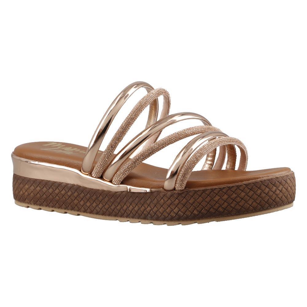 Foto 3 pulgar | Sandalia Mujer Mama Lola 1000 Oro Rosado Huarache De Piso Plataforma Mujer Casual Talla 23 A 26 E