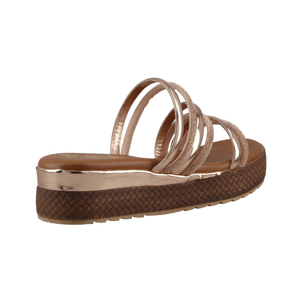 Foto 4 pulgar | Sandalia Mujer Mama Lola 1000 Oro Rosado Huarache De Piso Plataforma Mujer Casual Talla 23 A 26 E