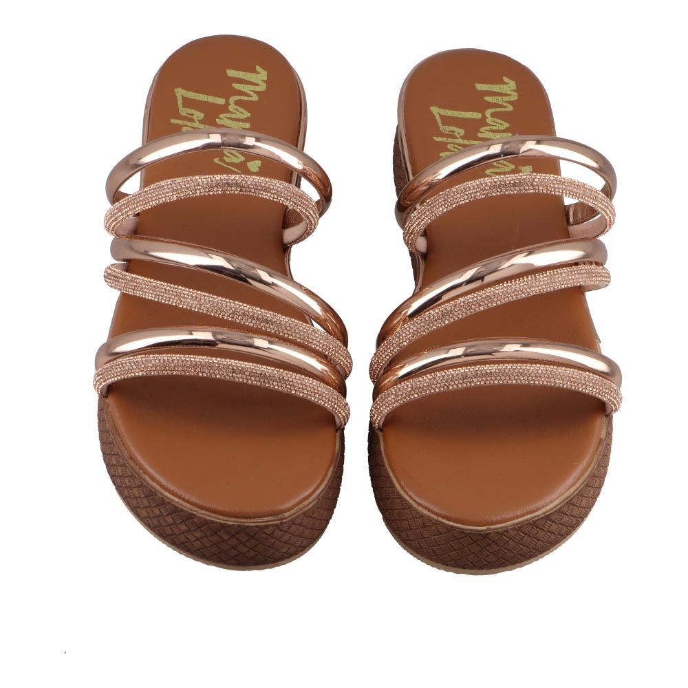 Foto 7 pulgar | Sandalia Mujer Mama Lola 1000 Oro Rosado Huarache De Piso Plataforma Mujer Casual Talla 23 A 26 E