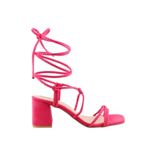 Foto 1 | Sandalia Mujer Mama Lola 5312 Rosa Valentino Cordones Casuales Tacon Bajo Ancho Talla 23 A 26 E