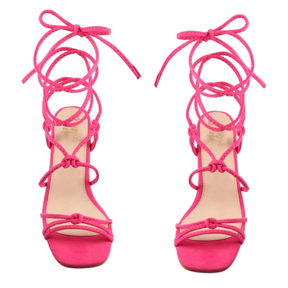 Foto 7 pulgar | Sandalia Mujer Mama Lola 5312 Rosa Valentino Cordones Casuales Tacon Bajo Ancho Talla 23 A 26 E