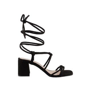 Foto 1 | Sandalia Mujer Mama Lola 5312 Negro Cordones Casuales Tacon Bajo Ancho Talla 23 A 26 E