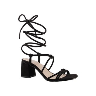 Foto 2 | Sandalia Mujer Mama Lola 5312 Negro Cordones Casuales Tacon Bajo Ancho Talla 23 A 26 E