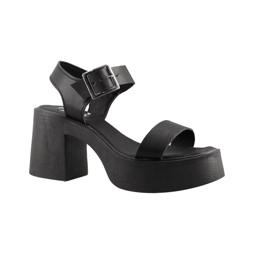 Foto 2 | Sandalia Mujer Mama Lola 5133 Negro Dama Tacon Ancho Alto Comodos Talla 23 A 26 E