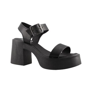 Foto 2 | Sandalia Mujer Mama Lola 5133 Negro Dama Tacon Ancho Alto Comodos Talla 23 A 26 E