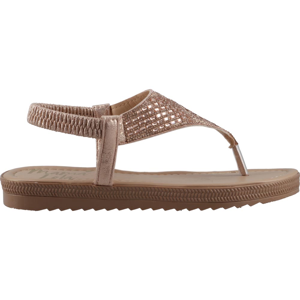 Foto 2 pulgar | Sandalia Mujer Mama Lola 703 Oro Rosado Huarache Casual De Piso Dama Talla 22 A 26 E
