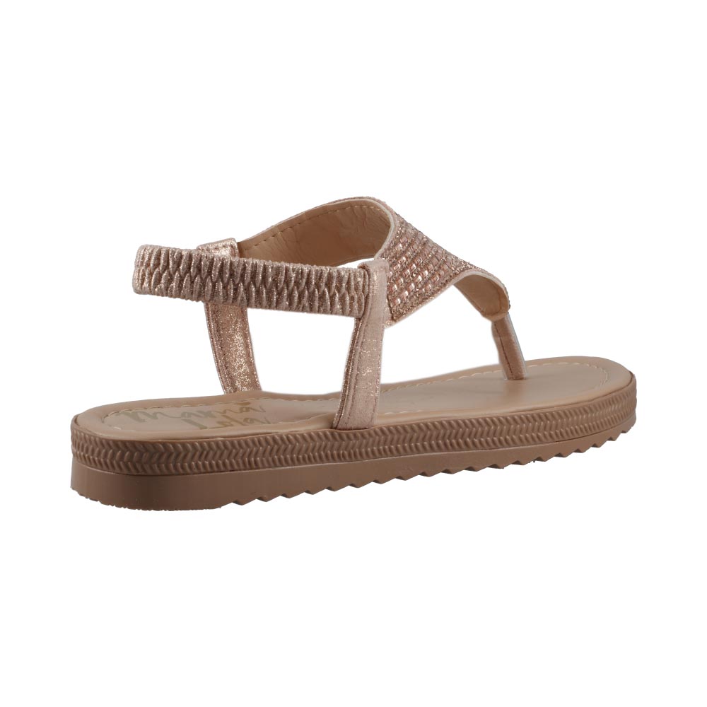 Foto 4 pulgar | Sandalia Mujer Mama Lola 703 Oro Rosado Huarache Casual De Piso Dama Talla 22 A 26 E