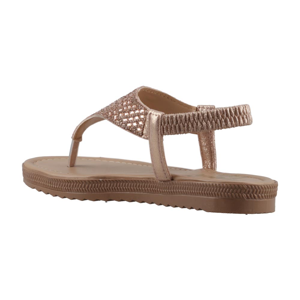 Foto 4 | Sandalia Mujer Mama Lola 703 Oro Rosado Huarache Casual De Piso Dama Talla 22 A 26 E