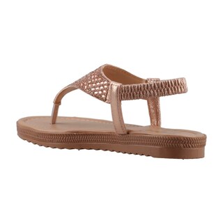 Foto 4 | Sandalia Mujer Mama Lola 703 Oro Rosado Huarache Casual De Piso Dama Talla 22 A 26 E