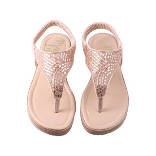 Foto 6 | Sandalia Mujer Mama Lola 703 Oro Rosado Huarache Casual De Piso Dama Talla 22 A 26 E