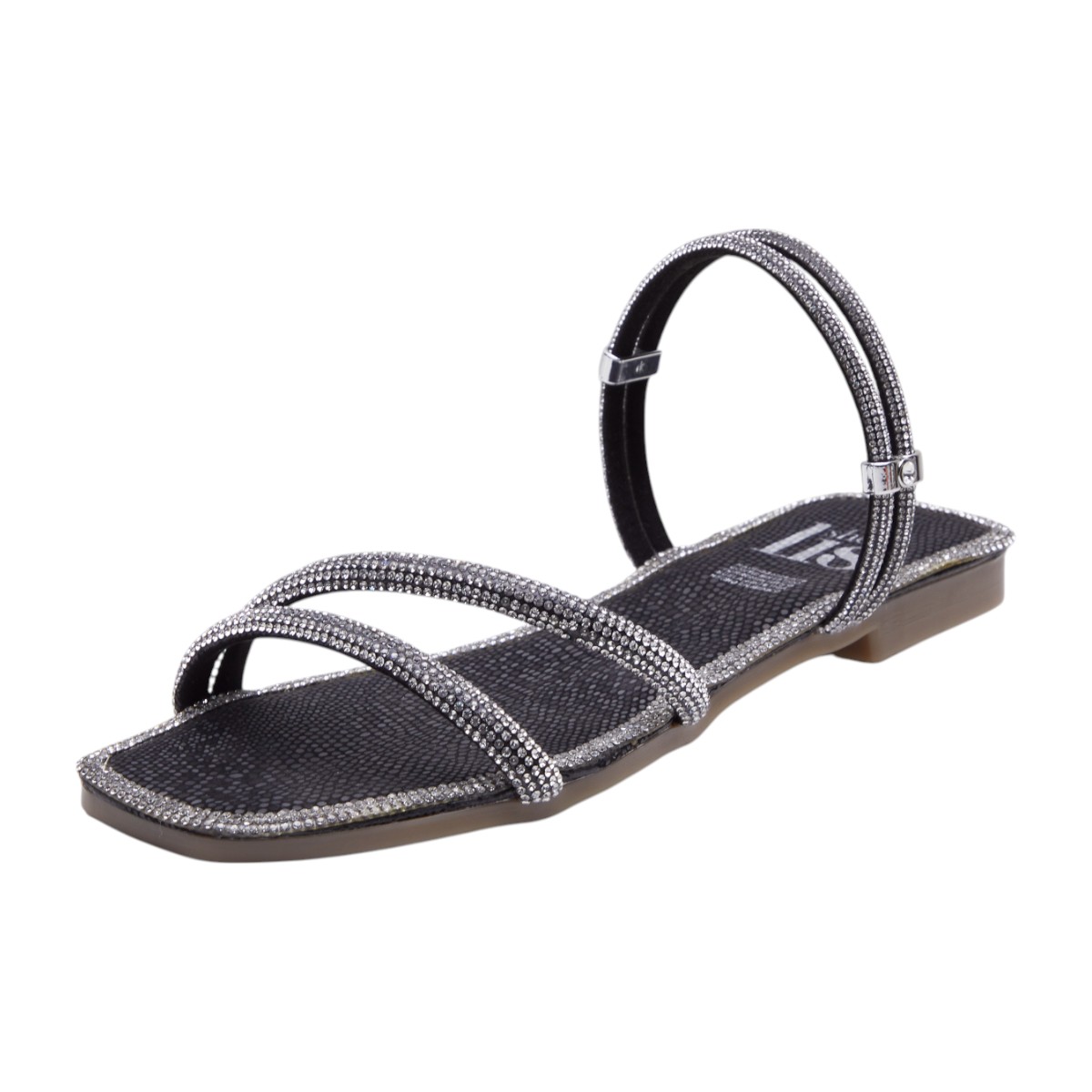 Foto 2 pulgar | Sandalias Calzado Watanabe Color Negro Planas Brillos