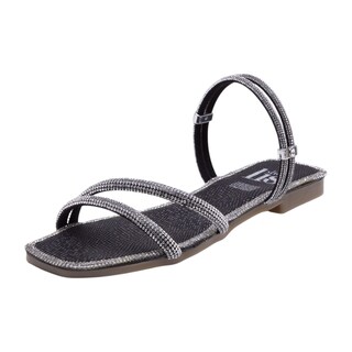 Foto 1 | Sandalias Calzado Watanabe Color Negro Planas Brillos