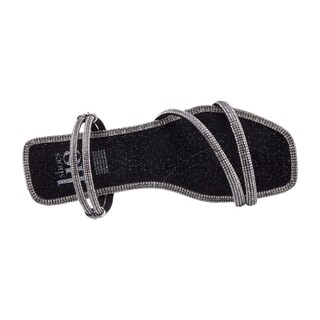 Foto 2 | Sandalias Calzado Watanabe Color Negro Planas Brillos