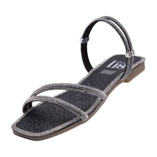 Foto 3 | Sandalias Calzado Watanabe Color Negro Planas Brillos