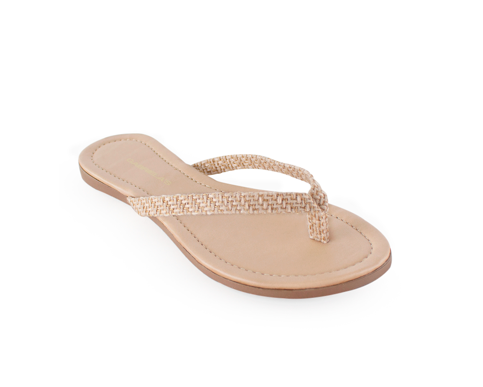 Sandalia Color Beige Yute Material Sintético