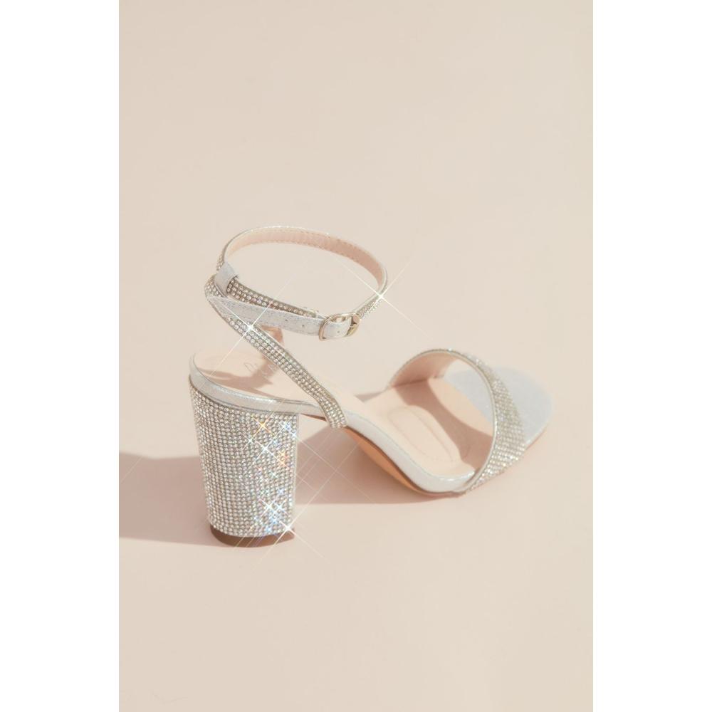 Foto 4 pulgar | Sandalias Con Tacón Cuadrado David's Bridal Plateado