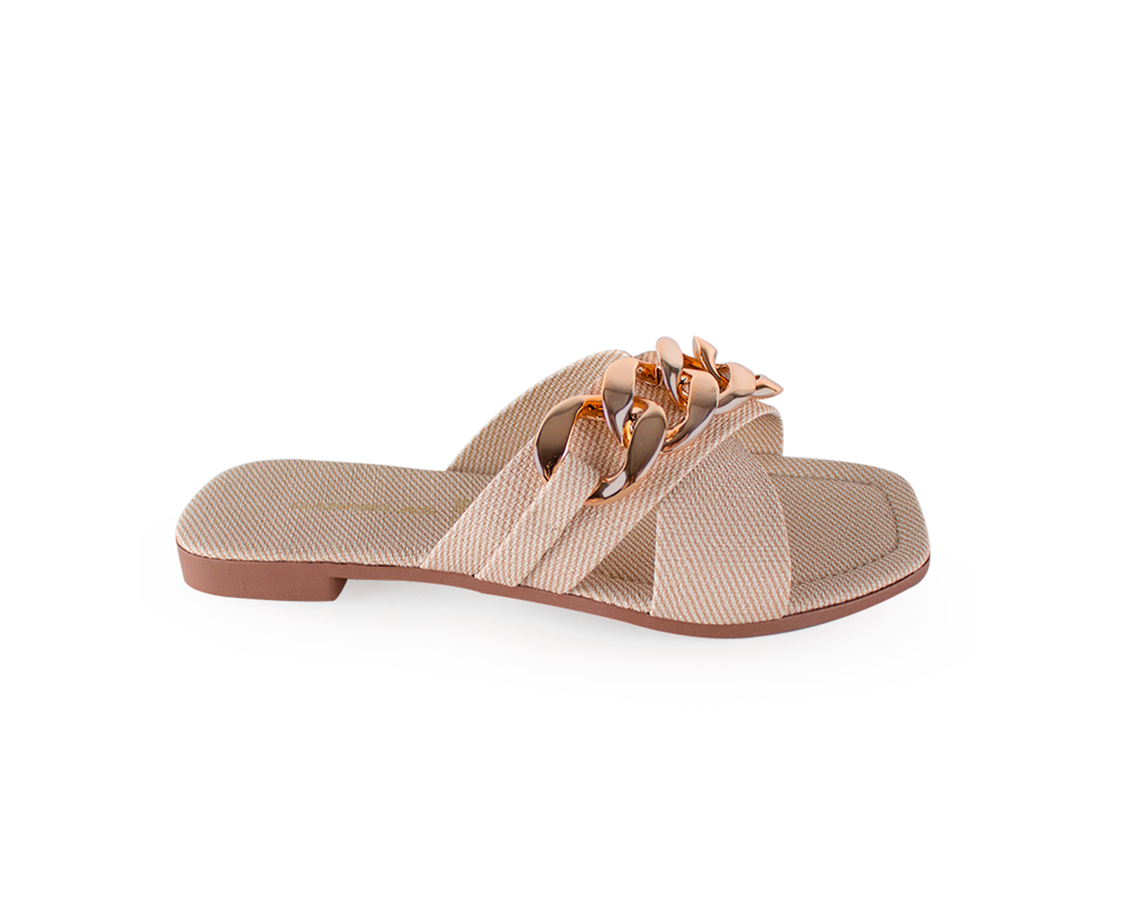 Foto 3 pulgar | Sandalia Color Beige Cadena Material Sintético