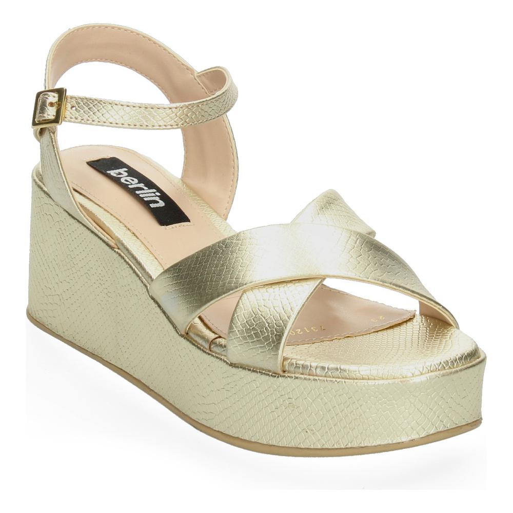 Foto 3 pulgar | Sandalias Berlin Dorado Para Mujer [bli35] Dorado
