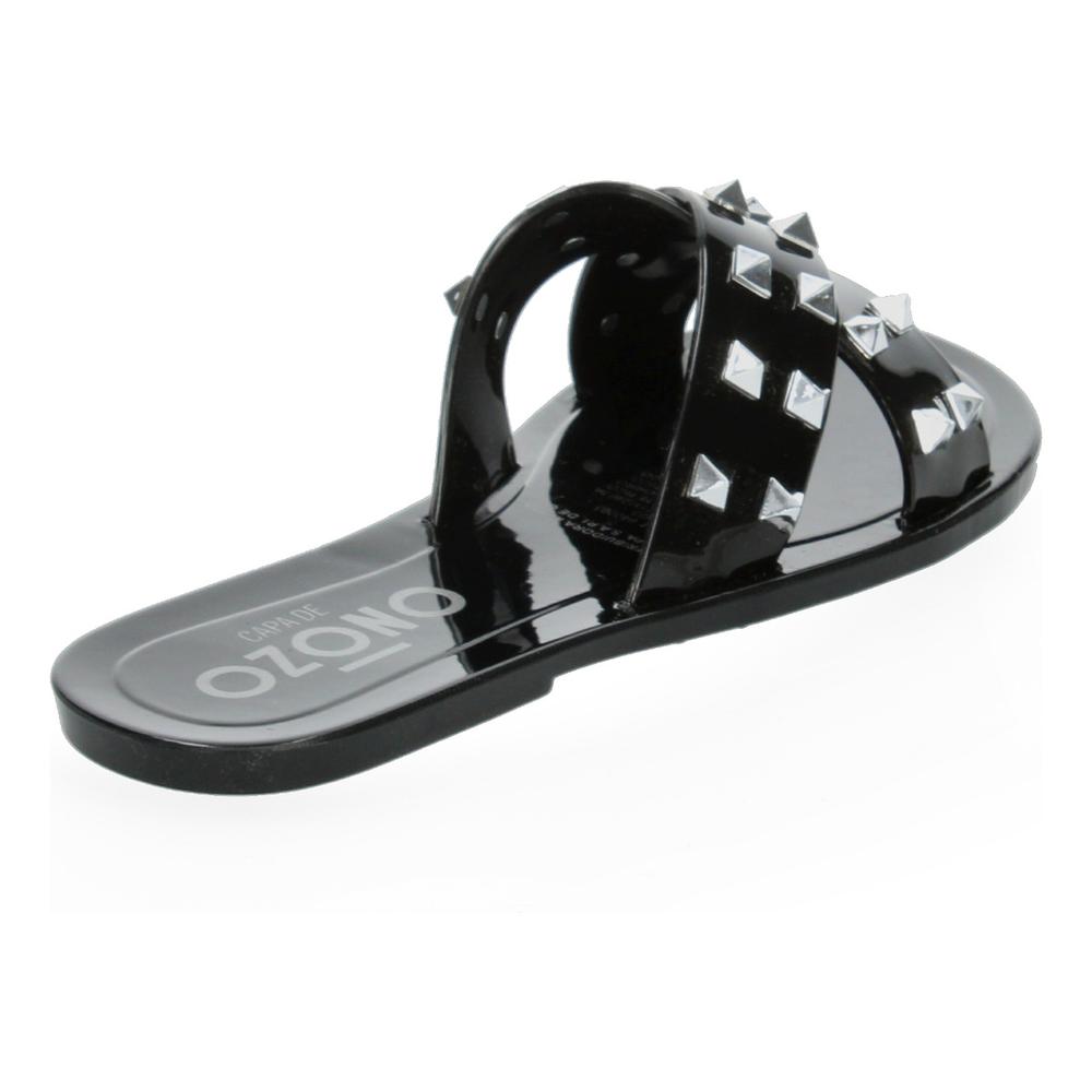 Foto 5 pulgar | Sandalias Ozono Negro Para Mujer [ozo2839] Plateado
