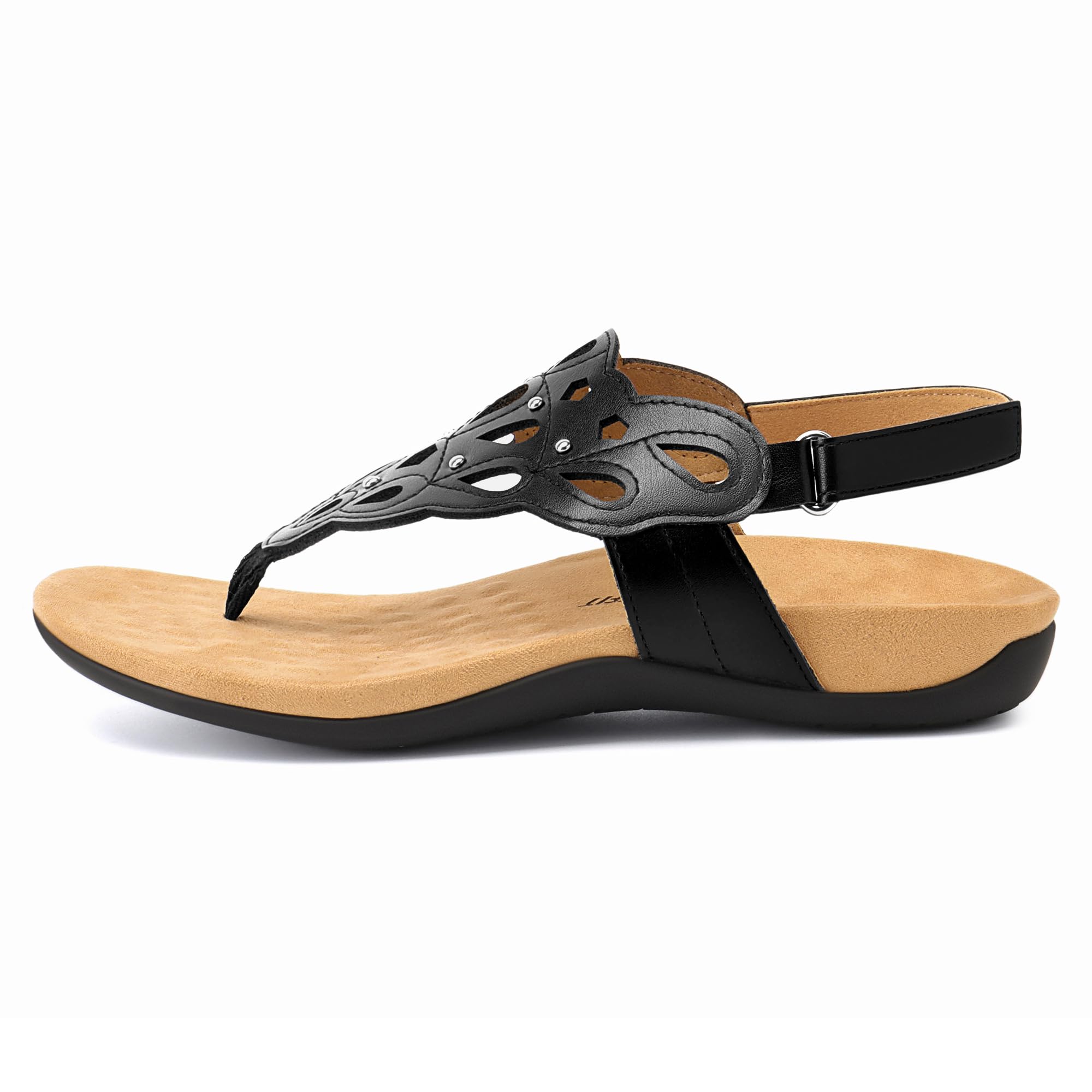Foto 2 | Sandalias Ortopédicas Athlefit Arch Support Para Mujer, Color Negro, 8.5 - Venta Internacional.