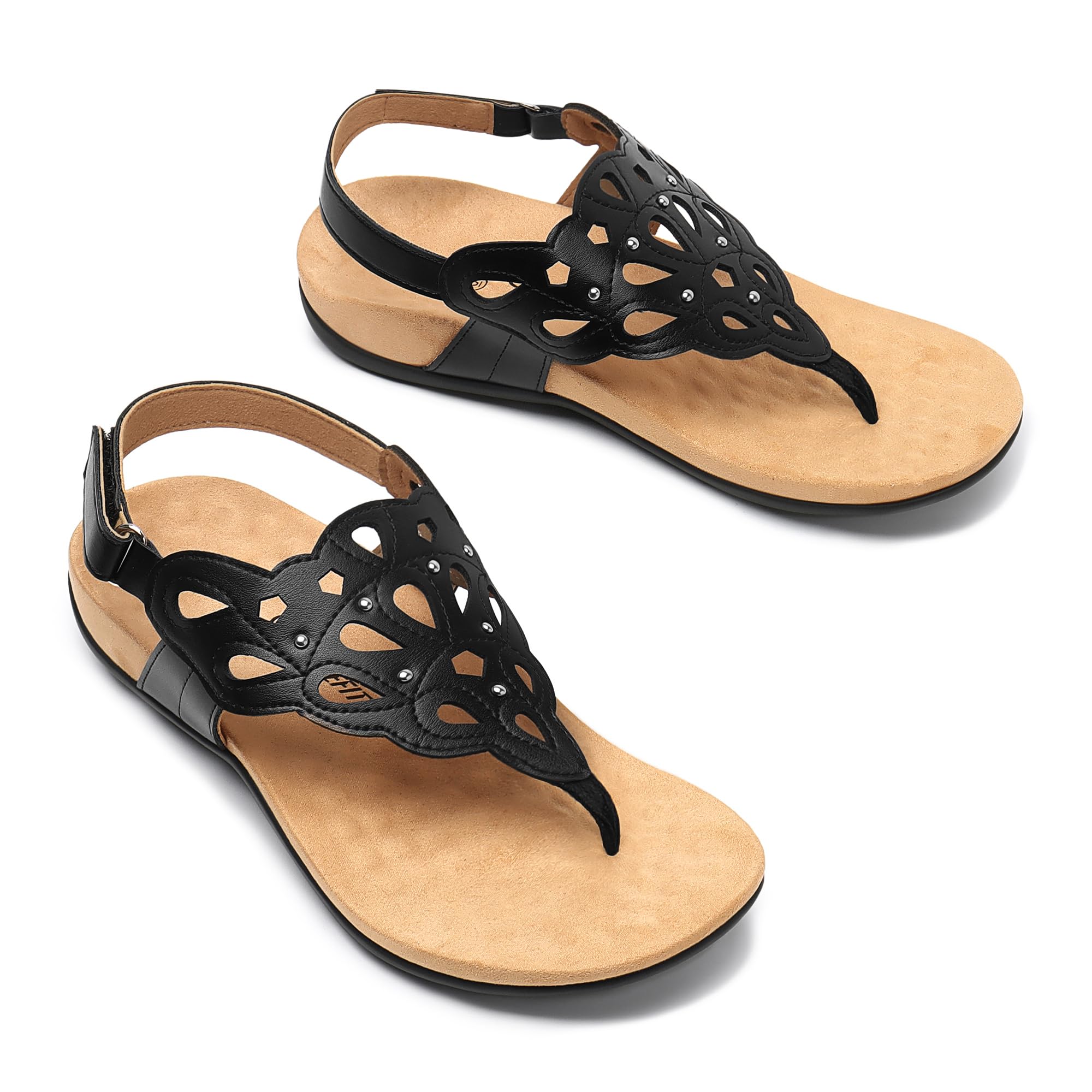 Foto 6 pulgar | Sandalias Ortopédicas Athlefit Arch Support Para Mujer, Color Negro, 8.5 - Venta Internacional.