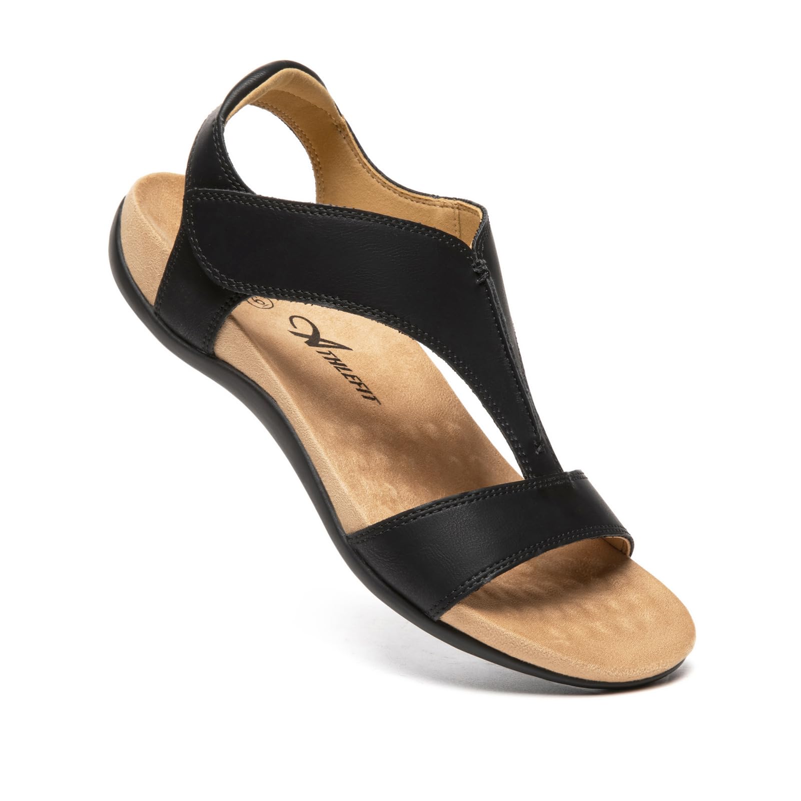 Foto 3 pulgar | Sandalias Athlefit Con Soporte Ortopédico Para Arco, Color Negro, Mujer 8.5 - Venta Internacional.