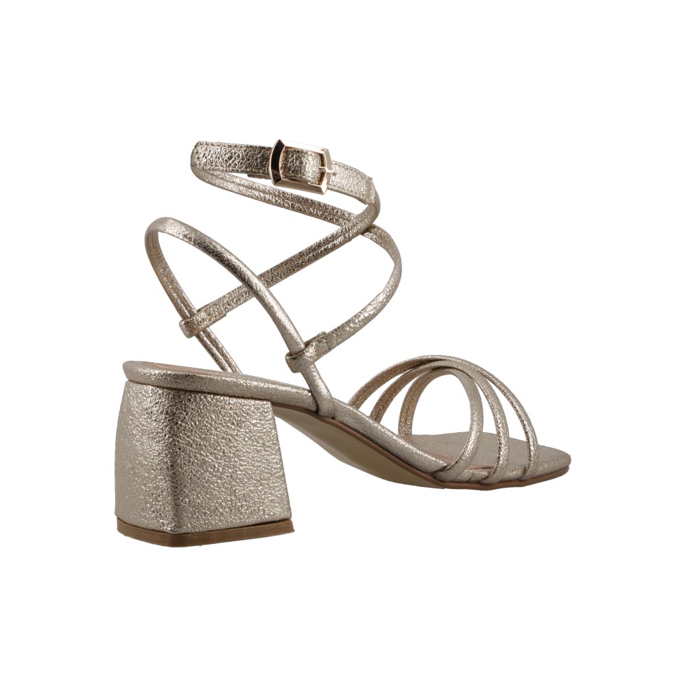 Foto 4 pulgar | Sandalia Mujer Miracol By Mama Lola 10247 Oro Ingles Sandalia Mujer Tacon Ancho Dama Talla 23 A 26 E