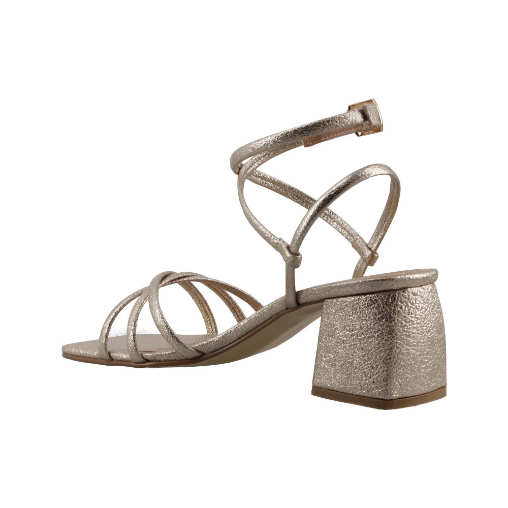 Foto 5 pulgar | Sandalia Mujer Miracol By Mama Lola 10247 Oro Ingles Sandalia Mujer Tacon Ancho Dama Talla 23 A 26 E