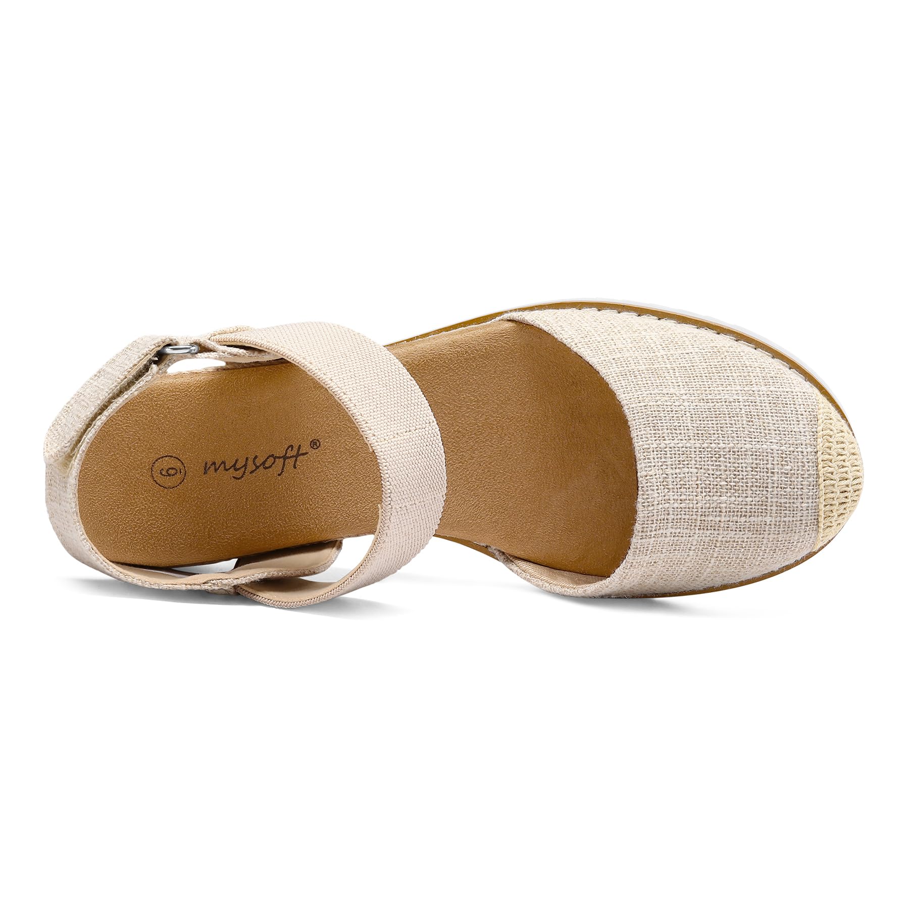 Foto 5 pulgar | Sandalias Mysoft Para Mujer, Cuña Baja, Punta Cerrada, Cómodas - Venta Internacional.