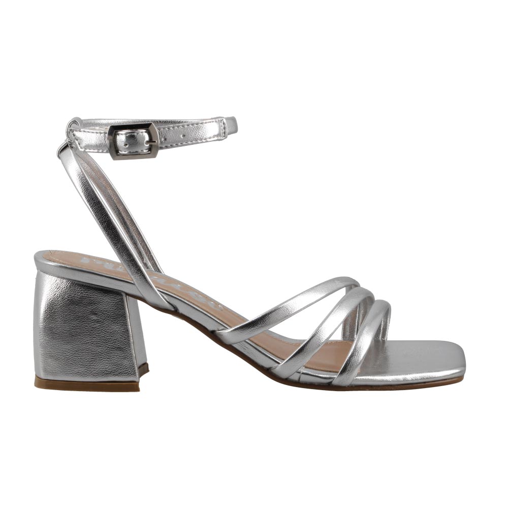 Foto 1 | Sandalia Mujer Miracol By Mama Lola 10241 Plata Sandalia Mujer Tacon Ancho Dama Talla 23 A 27 E