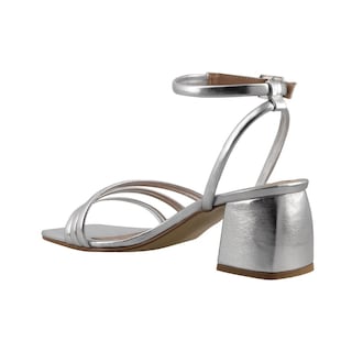 Foto 4 | Sandalia Mujer Miracol By Mama Lola 10241 Plata Sandalia Mujer Tacon Ancho Dama Talla 23 A 27 E