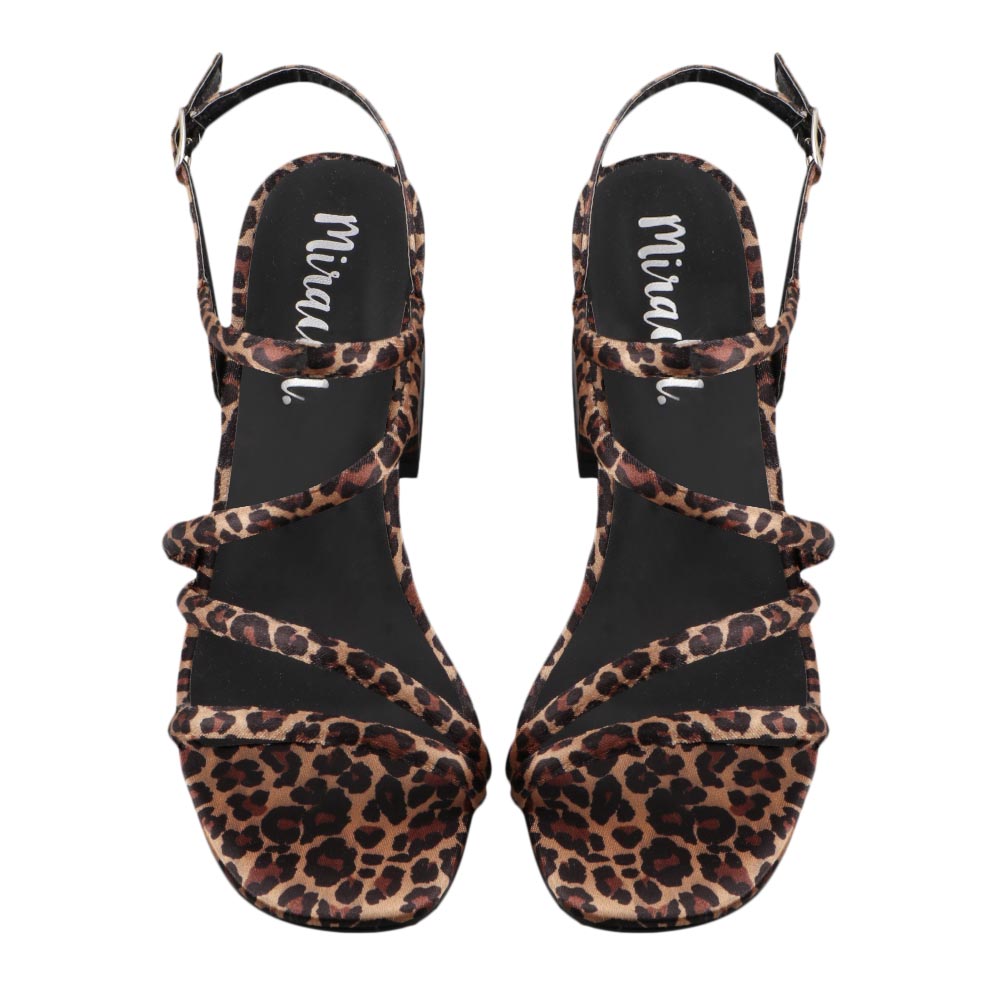 Foto 6 | Sandalia Mujer Miracol By Mama Lola 8715 Cafe Animal Print Sandalia Mujer Tacon Ancho Dama Talla 23 A 27 M
