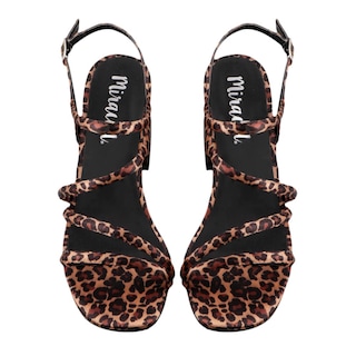 Foto 6 | Sandalia Mujer Miracol By Mama Lola 8715 Cafe Animal Print Sandalia Mujer Tacon Ancho Dama Talla 23 A 27 M