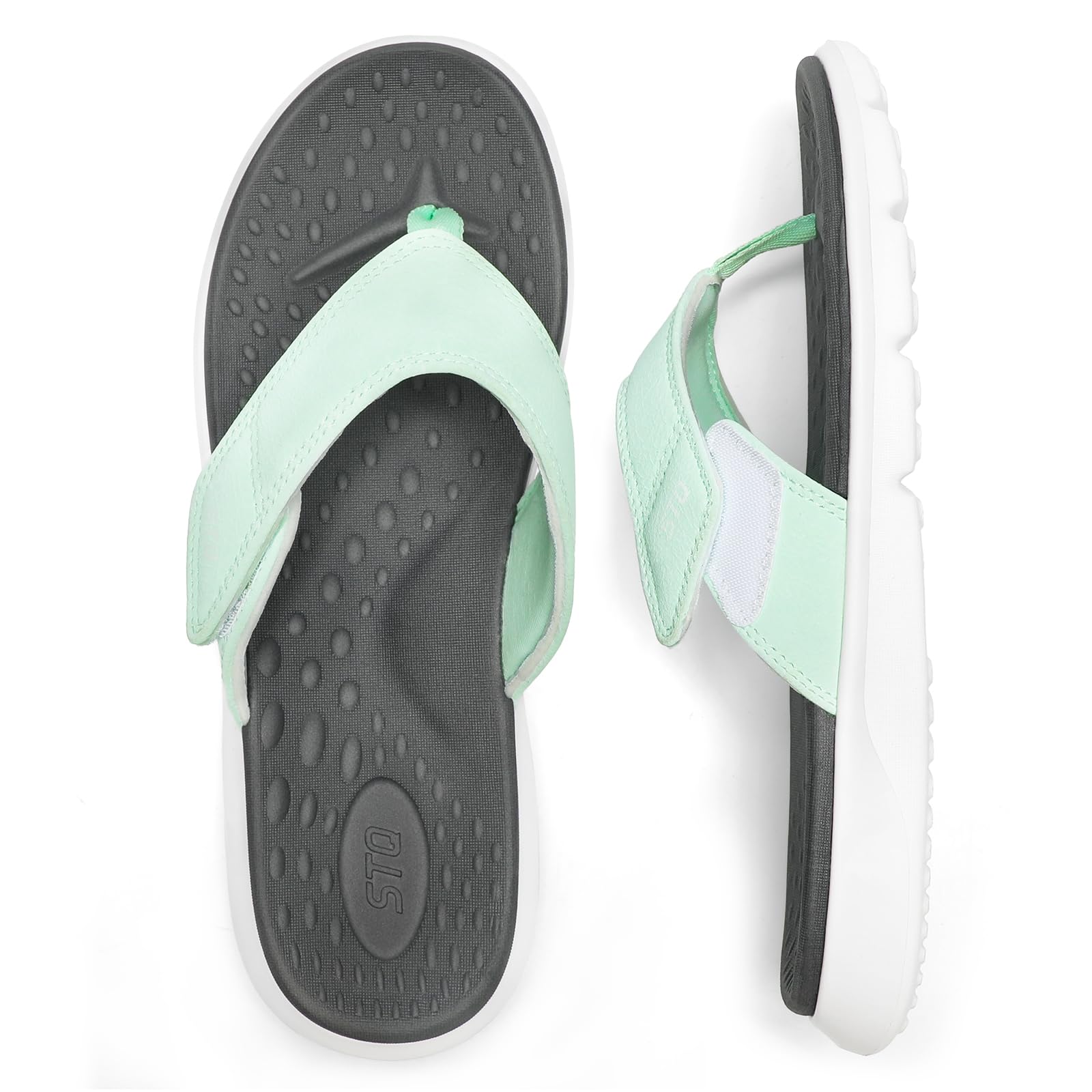 Foto 2 pulgar | Chanclas Stq Para Mujer, Con Soporte Para Arco De Playa, Color Verde Menta, Talla 36 - Venta Internacional.