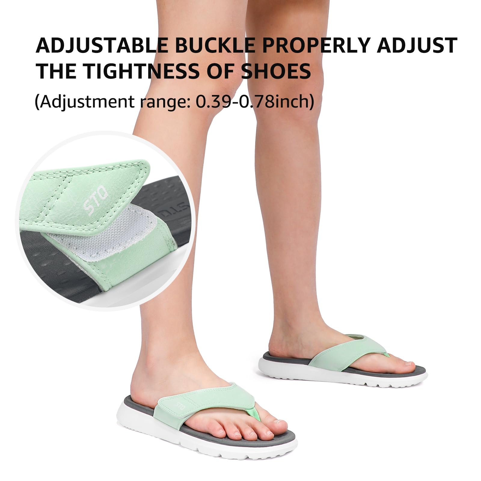 Foto 6 pulgar | Chanclas Stq Para Mujer, Con Soporte Para Arco De Playa, Color Verde Menta, Talla 36 - Venta Internacional.