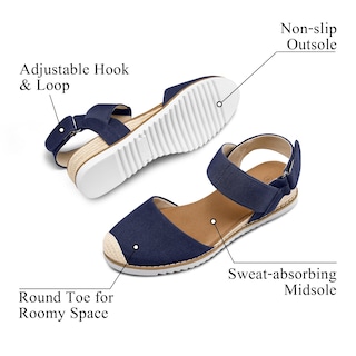 Foto 2 | Sandalias Mysoft Para Mujer, Cuña Baja, Punta Cerrada, Cómodas - Venta Internacional.