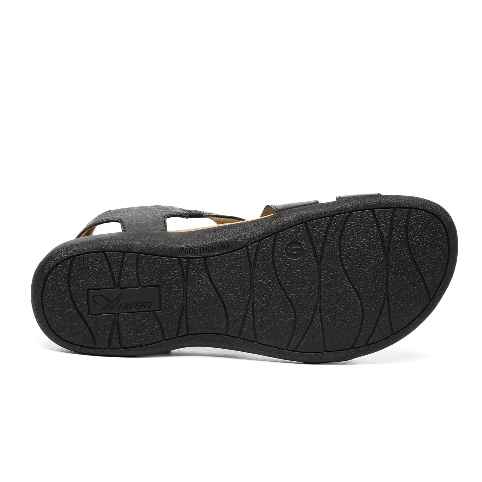 Foto 5 pulgar | Sandalias Ortopédicas Athlefit Para Mujer Con Soporte En Arco Negras - Venta Internacional.