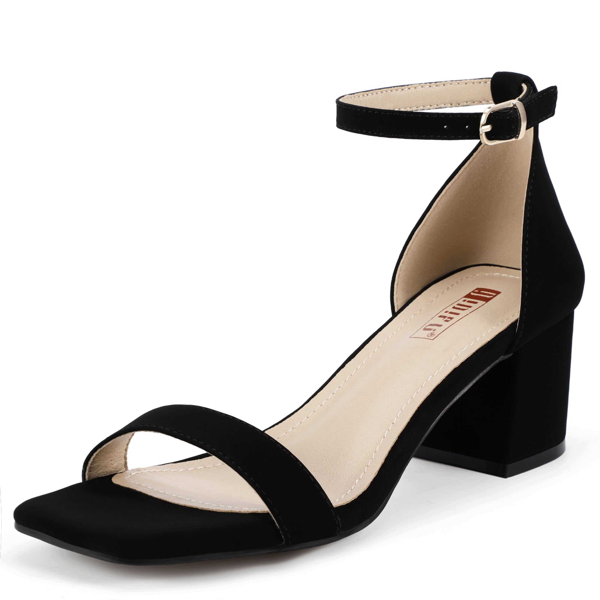 Foto 2 pulgar | Sandalias De Tacón Idifu Black Nobuck De Tacón Bajo Para Mujer - Venta Internacional.