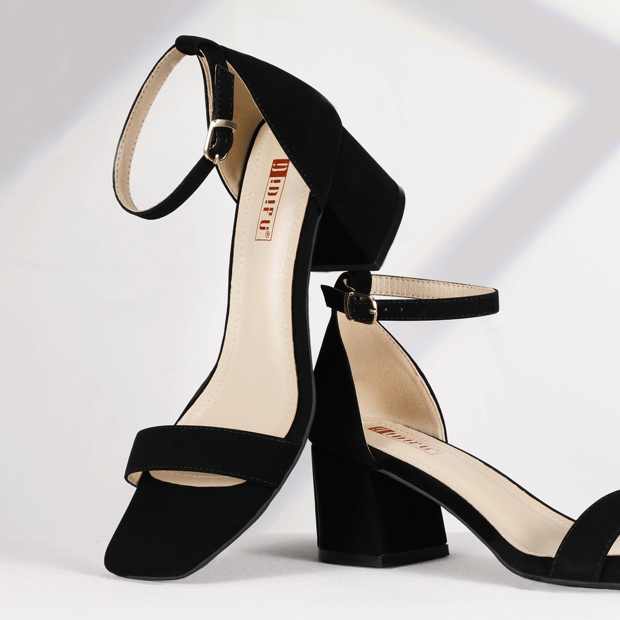 Foto 5 pulgar | Sandalias De Tacón Idifu Black Nobuck De Tacón Bajo Para Mujer - Venta Internacional.