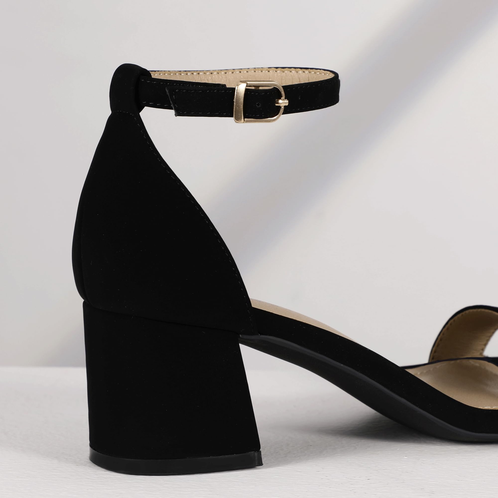 Foto 6 pulgar | Sandalias De Tacón Idifu Black Nobuck De Tacón Bajo Para Mujer - Venta Internacional.