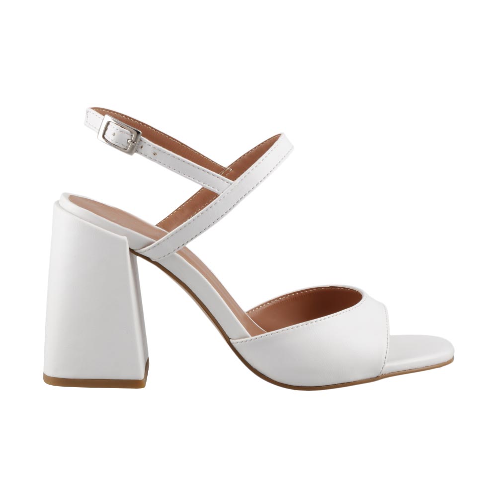 Foto 1 | Sandalia Elegante Mujer Miracol By Mama Lola 8423 Blanco Tacon Ancho Alto Dama Talla 23 A 26 E