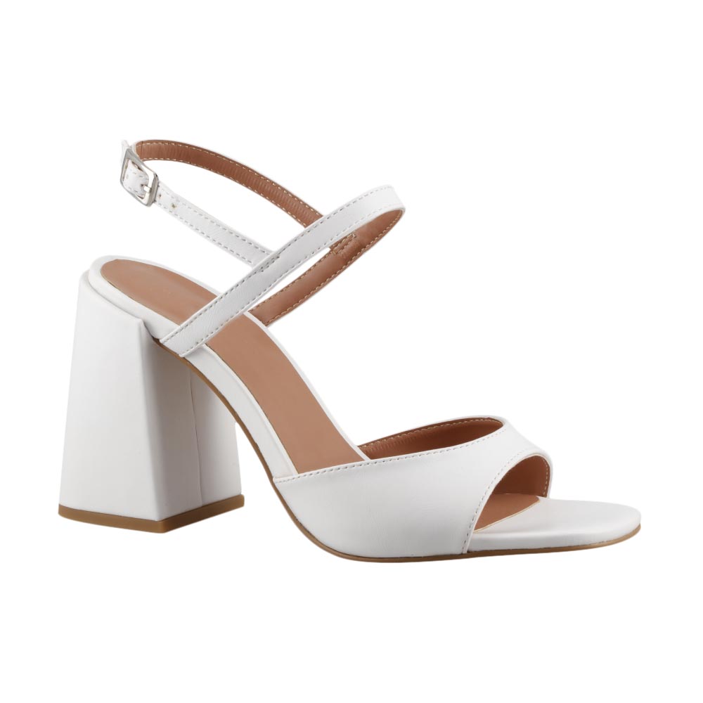 Foto 2 | Sandalia Elegante Mujer Miracol By Mama Lola 8423 Blanco Tacon Ancho Alto Dama Talla 23 A 26 E