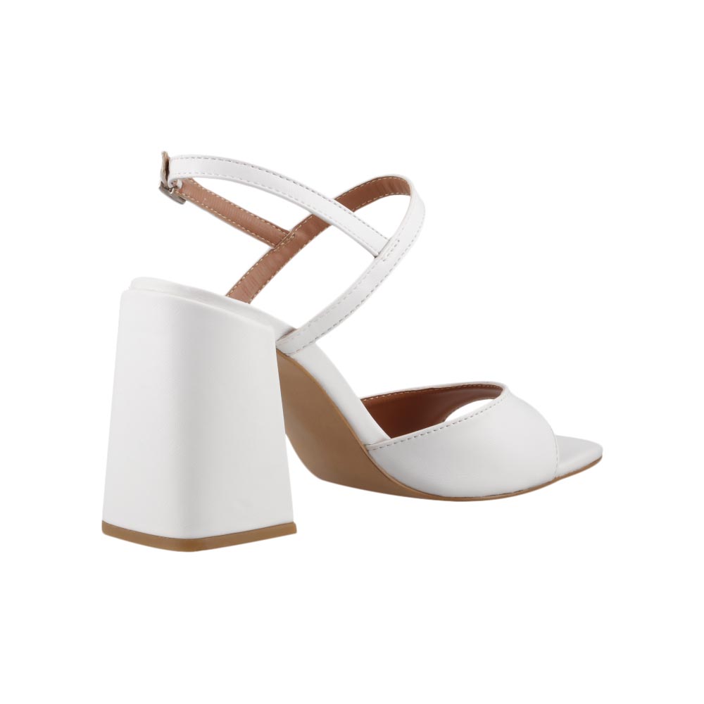 Foto 3 | Sandalia Elegante Mujer Miracol By Mama Lola 8423 Blanco Tacon Ancho Alto Dama Talla 23 A 26 E