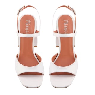 Foto 6 | Sandalia Elegante Mujer Miracol By Mama Lola 8423 Blanco Tacon Ancho Alto Dama Talla 23 A 26 E