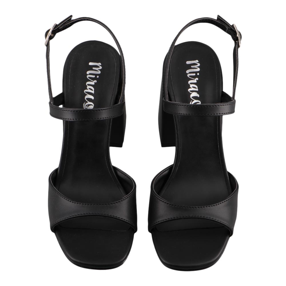 Foto 6 | Sandalia Elegante Mujer Miracol By Mama Lola 8423 Negro  Tacon Ancho Alto Dama Talla 23 A 26 E