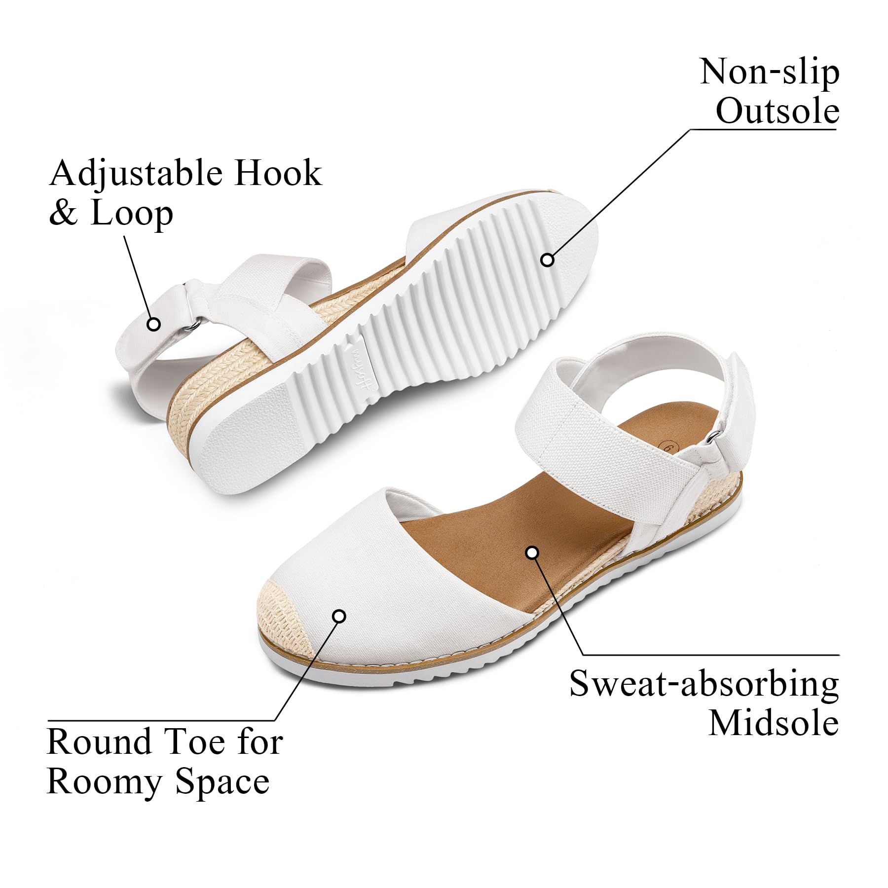 Foto 3 pulgar | Sandalias Mysoft Para Mujer, Cuña Baja, Punta Cerrada, Cómodas - Venta Internacional.