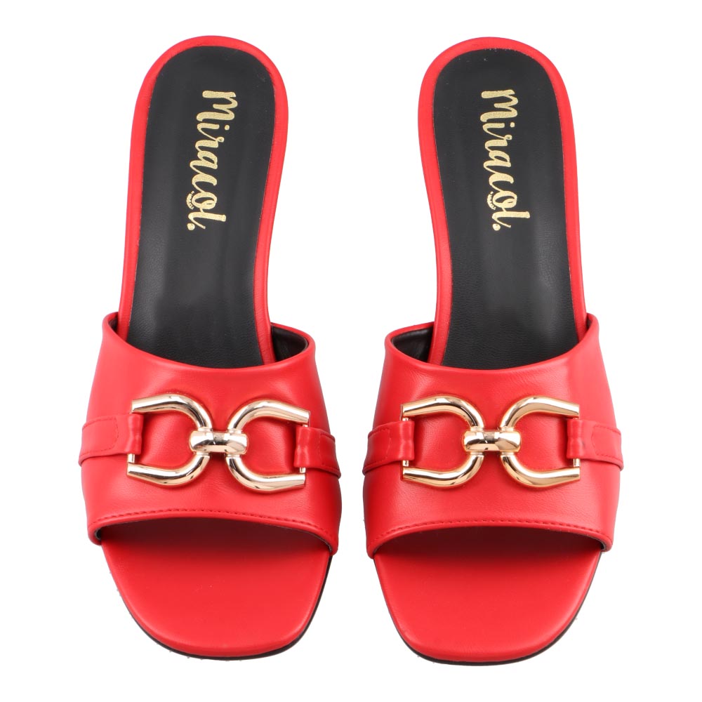 Foto 7 pulgar | Sandalia Mujer Vestir Miracol By Mama Lola 5106 Rojo Tacon Bajo Comodo Casual Dama Talla 23 A 26 M