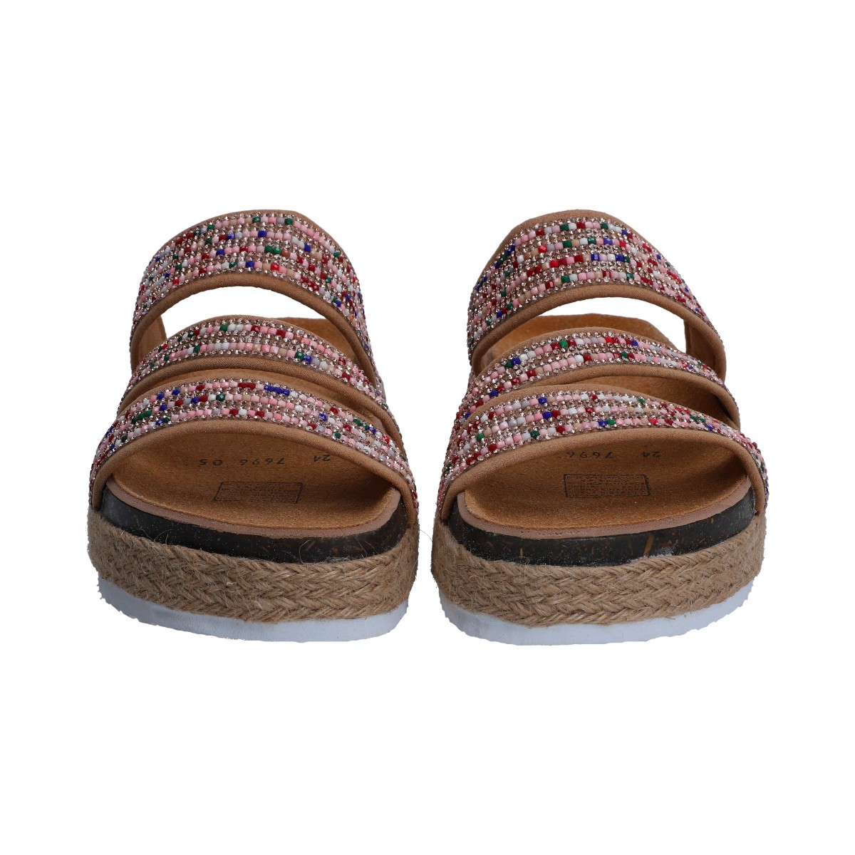 Foto 3 pulgar | Sandalia Dama Casual Berlin Multicolor Plataforma Con Yute